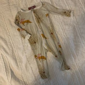 Milkbarn Unisex Organic Cotton Zipper Pajama - Size 6-9 Months